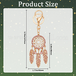 Alloy with Plastic Pearl and Glass Rhinestone Keychains&nbsp;KEYC-WH20010-03C