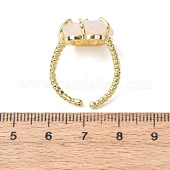 Flower Natural Mixed Stone Cuff Rings&nbsp;RJEW-G366-01G