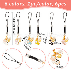 Cow & Flower Alloy Enamel Pendant Decoration&nbsp;HJEW-AB00481