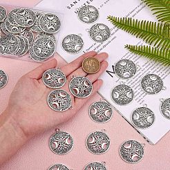 60Pcs Life of Tree Moon Charm Pendant Triple Moon Goddess Pendant Ancient Bronze for Jewelry Necklace Earring Making crafts&nbsp;JX339B