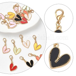 16Pcs 8 Styles Alloy & Acrylic Pendant Decorations&nbsp;HJEW-YW00542