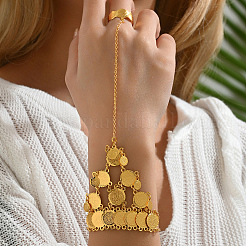 Brass Link Finger Ring Bracelets for Women&nbsp;HQ4886