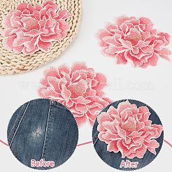 4Pcs Peony Polyester Embroidery Sew On Patches&nbsp;PATC-CY0001-72A