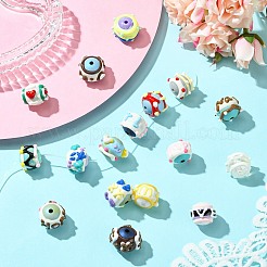 17Pcs 17 Colors Hand Painted Acrylic with Enamel Beads&nbsp;MACR-CJ0002-30