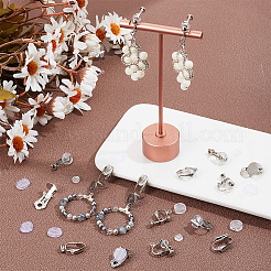 32Pcs 4 Style Brass Clip-on Earring Converters Findings&nbsp;KK-SP0001-28P