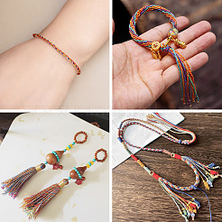2 Rolls Multi-Color Decorative Nylon Twisted Cord&nbsp;NWIR-TADJ0001-04A