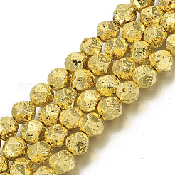 Electroplated Natural Lava Rock Beads Strands&nbsp;G-S352-31C-B