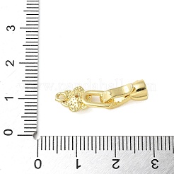 Brass Micro Pave Clear Cubic Zirconia Fold Over Clasps&nbsp;KK-P290-22G