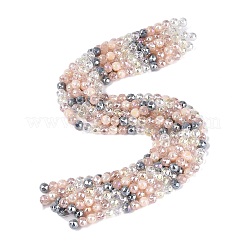 Electroplate Imitation Jade & Opaque & Transparent Glass Beads Strands&nbsp;EGLA-Q135-8MM-A16