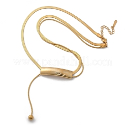 304 Stainless Steel Curved Tube Snake Chain Necklaces for Women&nbsp;NJEW-Z061-04G-01