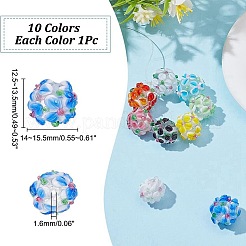 10Pcs 10 Colors Handmade Lampwork Beads&nbsp;LAMP-AR0001-43