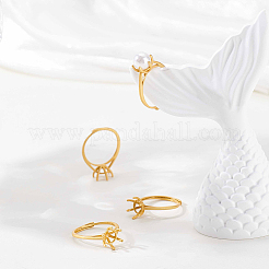 4Pcs Adjustable Brass Finger Ring Components&nbsp;KK-BBC0023-68