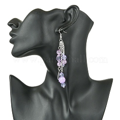Brass Heart Dangle Earrings&nbsp;EJEW-FS00044