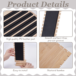 4 Styles Bamboo Necklace Organizer Display L Shaped Stands & Rings Display Tray&nbsp;NDIS-FG0001-06