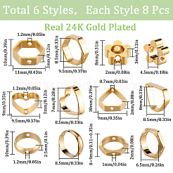 48Pcs 6 Styles Brass Bead Frame&nbsp;KK-SC0004-62