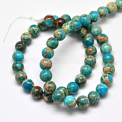 Natural Imperial Jasper Round Bead Strands&nbsp;X-G-I103-8mm-03