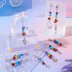 Chakra Gemstone Chip Pendant Decorations&nbsp;HJEW-TAC0027