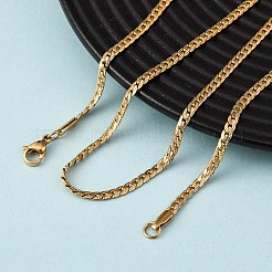 3MM 304 Stainless Steel Curb Chain Necklaces&nbsp;NJEW-P338-03G