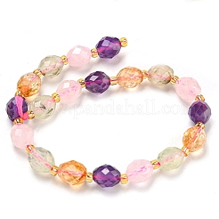 Natural Amethyst & Rose Quartz & Prehnite & Citrine Beads Strands&nbsp;G-N342-53