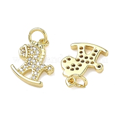 Brass Micro Pave Clear Cubic Zirconia Pendants&nbsp;KK-A294-01A-G