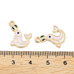 Light Gold Plated Alloy Enamel Pendants&nbsp;ENAM-M219-11KCG-02