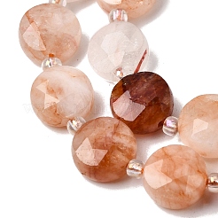 Natural Red Hematoid Quartz/Ferruginous Quartz Beads Strands&nbsp;G-D105-A04