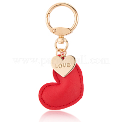 1Pc Imitation Leather Heart Keychain&nbsp;KEYC-CL0001-14D