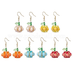 304 Stainless Steel Pumpkin Dangle Earrings&nbsp;EJEW-MZ00514