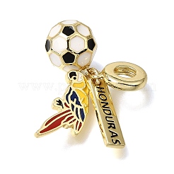 Football Theme Brass & Enamel European Dangle Charms&nbsp;KK-CBA8E93-01C