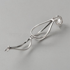 925 Sterling Silver Bead Cage Pendants&nbsp;STER-WH0005-46A-P