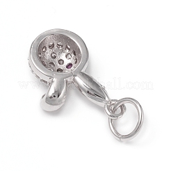 Brass Micro Pave Clear Cubic Zirconia Charms&nbsp;KK-I668-04