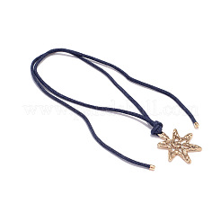 Alloy Flower Pendant Adjustable Nylon Cord Tie Knot Necklaces for Women&nbsp;WG58F26-01