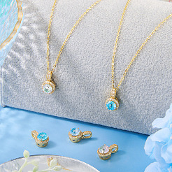 3Pcs 3 Colors Brass Micro Pave Cubic Zirconia Pendants&nbsp;KK-TA0008-25