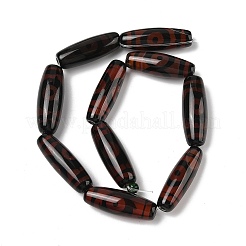 Natural Tibetan Agate 3-Eye dZi Beads Strands&nbsp;G-H087-B01-01