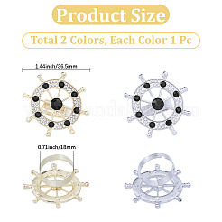 2pcs 2 Colors Alloy Rhinestone Tie Clips&nbsp;FIND-CY0001-37B