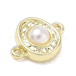 Alloy & Plastic Imitation Pearl Connector Chamrs&nbsp;AL-CBA7C55-04G