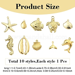 10Pcs 10 Styles 304 Stainless Steel Pendants&nbsp;STAS-YW0003-11