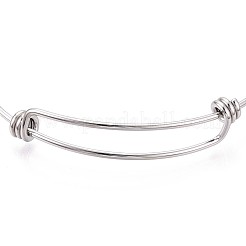 Tarnish Resistant Adjustable 201 Stainless Steel Expandable Bangle Making&nbsp;STAS-R069-04