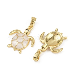 Brass Micro Pave Cubic Zirconia Pendants&nbsp;KK-C093-09G-01