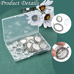 DIY Oval Dome Alloy Pendant Making Kits&nbsp;DIY-YW0010-14