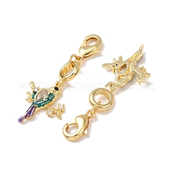 Brass Micro Pave Cubic Zirconia and Enamel Pendant Decoration&nbsp;KK-T083-01F-G