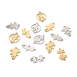 14Pcs 14 Style 201 Stainless Steel Connector Charms&nbsp;STAS-PJ0001-27