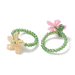 5Pcs Glass Seed Finger Rings for Women&nbsp;RJEW-JR01018