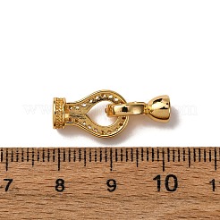 Brass Micro Pave Clear Cubic Zirconia Fold Over Clasps&nbsp;KK-Z121-24G