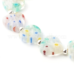 Handmade Millefiori Lampwork Stretch Bracelets&nbsp;BJEW-JB06371-05