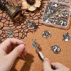 30Pcs 6 Styles Golden Plated Alloy Enamel Pendants&nbsp;ENAM-CJ0006-36