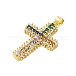 Rack Plating Brass Micro Pave Cubic Zirconia Pendants&nbsp;KK-S380-39C-G