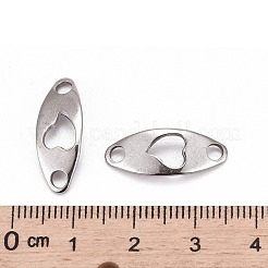 Tarnish Resistant Curved Oval with Heart 201 Stainless Steel Links connectors&nbsp;STAS-R071-26