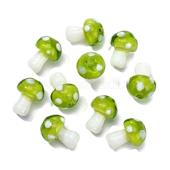 10Pcs Mushroom Handmade Lampwork Beads&nbsp;LAMP-YW0001-08A