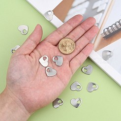 Tarnish Resistant 304 Stainless Steel Stamping Blank Tag Heart Charms Pendants&nbsp;STAS-M004-04